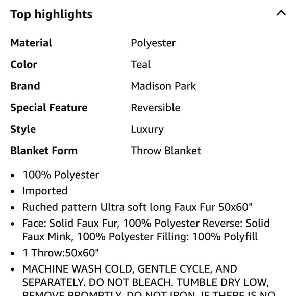 Madison Park Ruched Faux Fur Throw - Picture 6 of 7